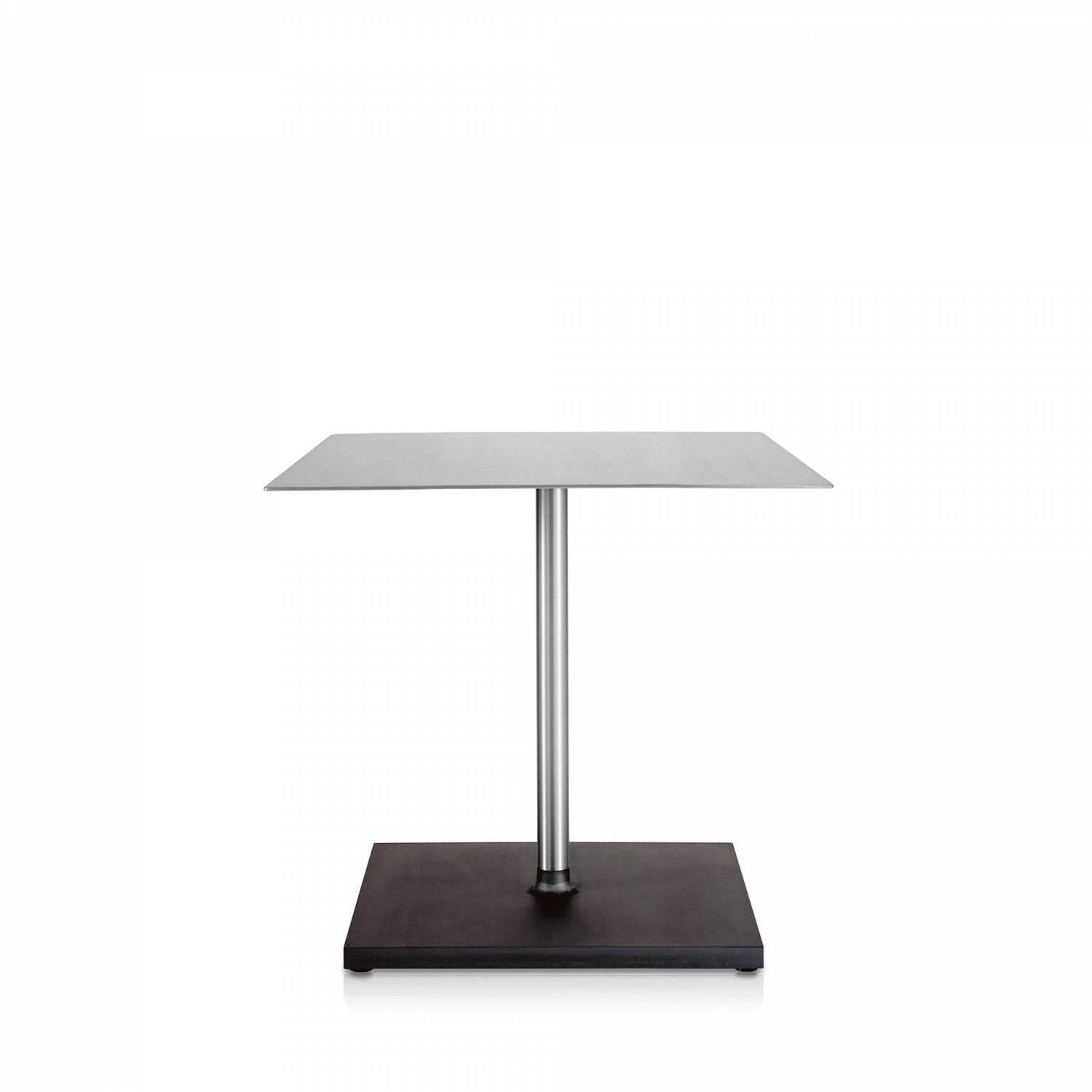 Handmade by Emeco craftsmen from 80% recycled aluminum, the brushed aluminum top comes in two shapes. Base in cast aluminum.

Made of: Recycled Aluminum. Product is eco-friendly. Please inquire for additional colors, finishes, configurations and