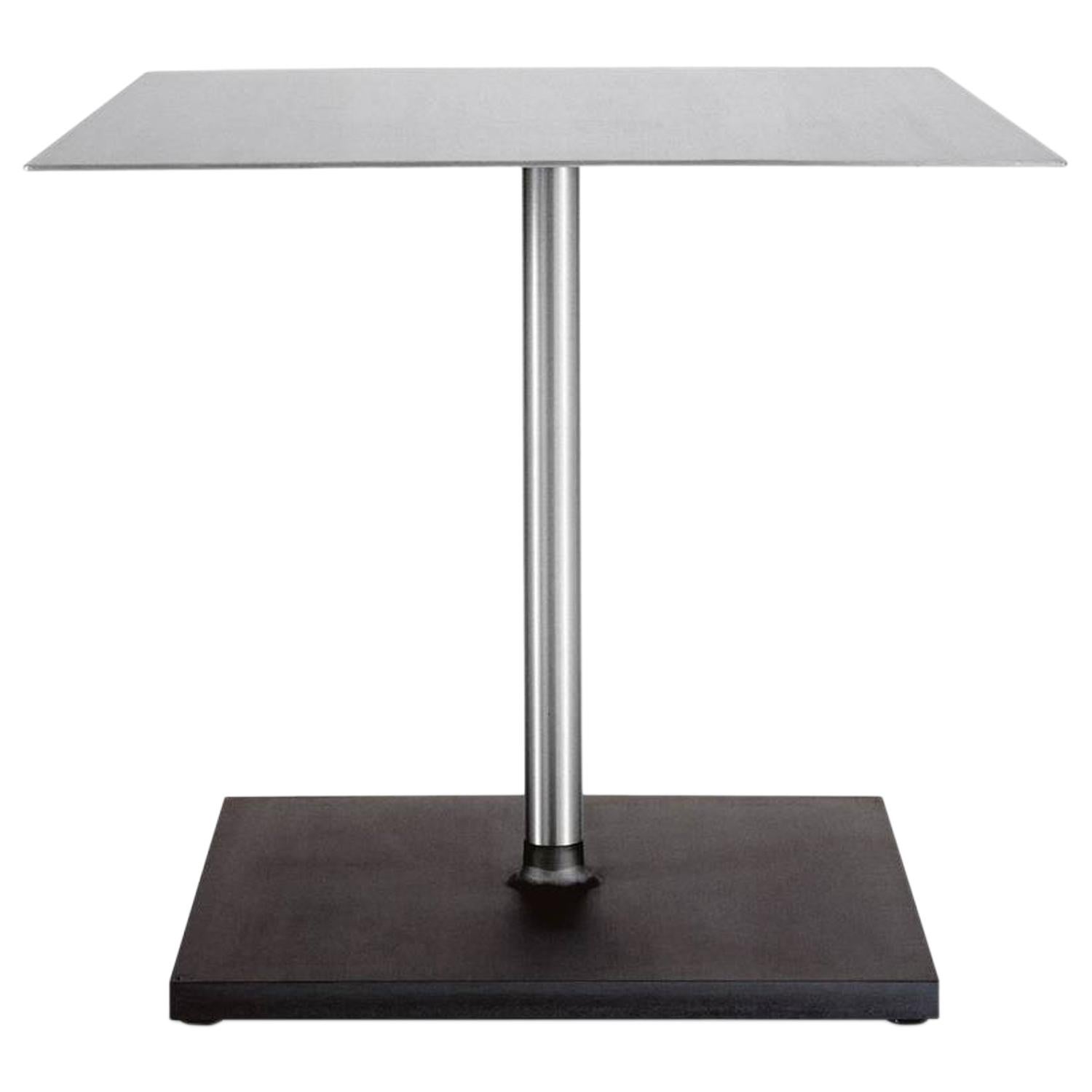 Emeco Square Café Table in Brushed Aluminum w/ Matte Base by Philippe Starck 