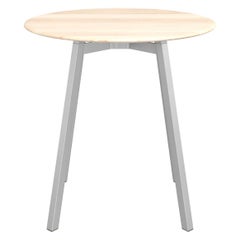 Emeco Su Round Cafe Table with Anodized Aluminum Frame & Wood Top by Nendo