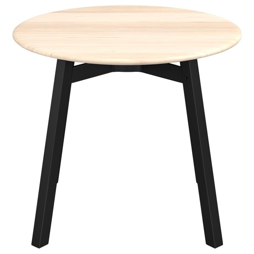 Emeco Su Round Low Table with Black Anodized Frame & Wood Top by Nendo