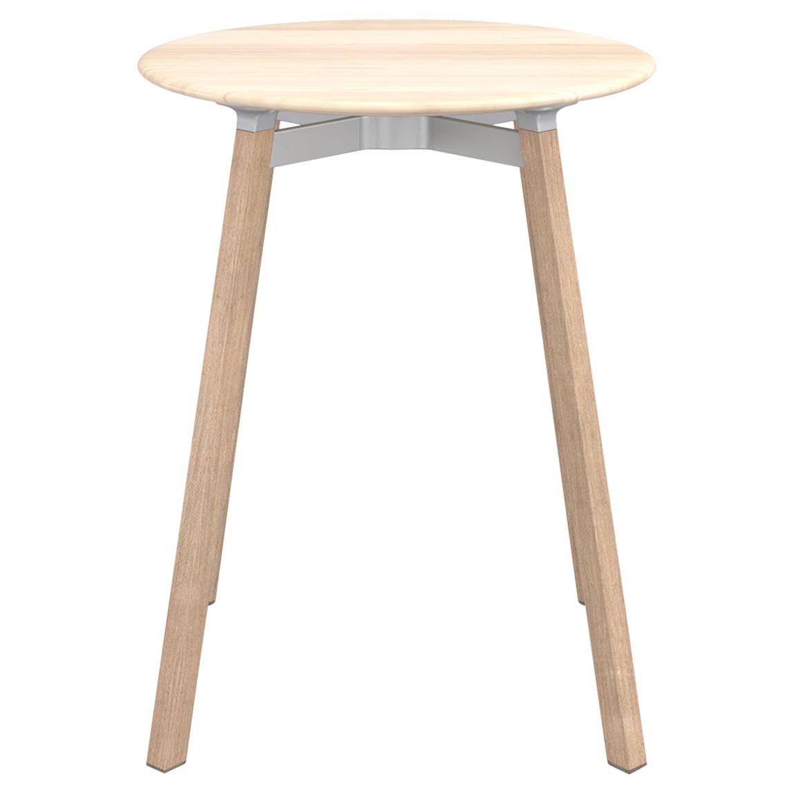 Kleiner runder Emeco Su-Kaffeetisch mit Eichenholzrahmen und Accoya-Holzplatte von Nendo im Angebot