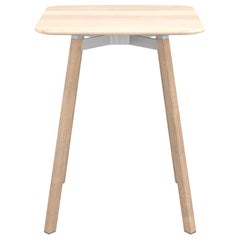 Emeco Su Small Square Cafe Table with Oak Frame & Accoya Wood Top by Nendo