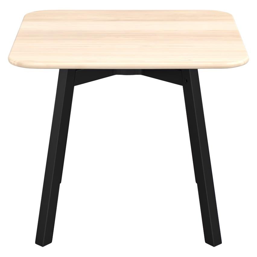 Emeco Su Square Low Table with Black Anodized Frame & Wood Top by Nendo