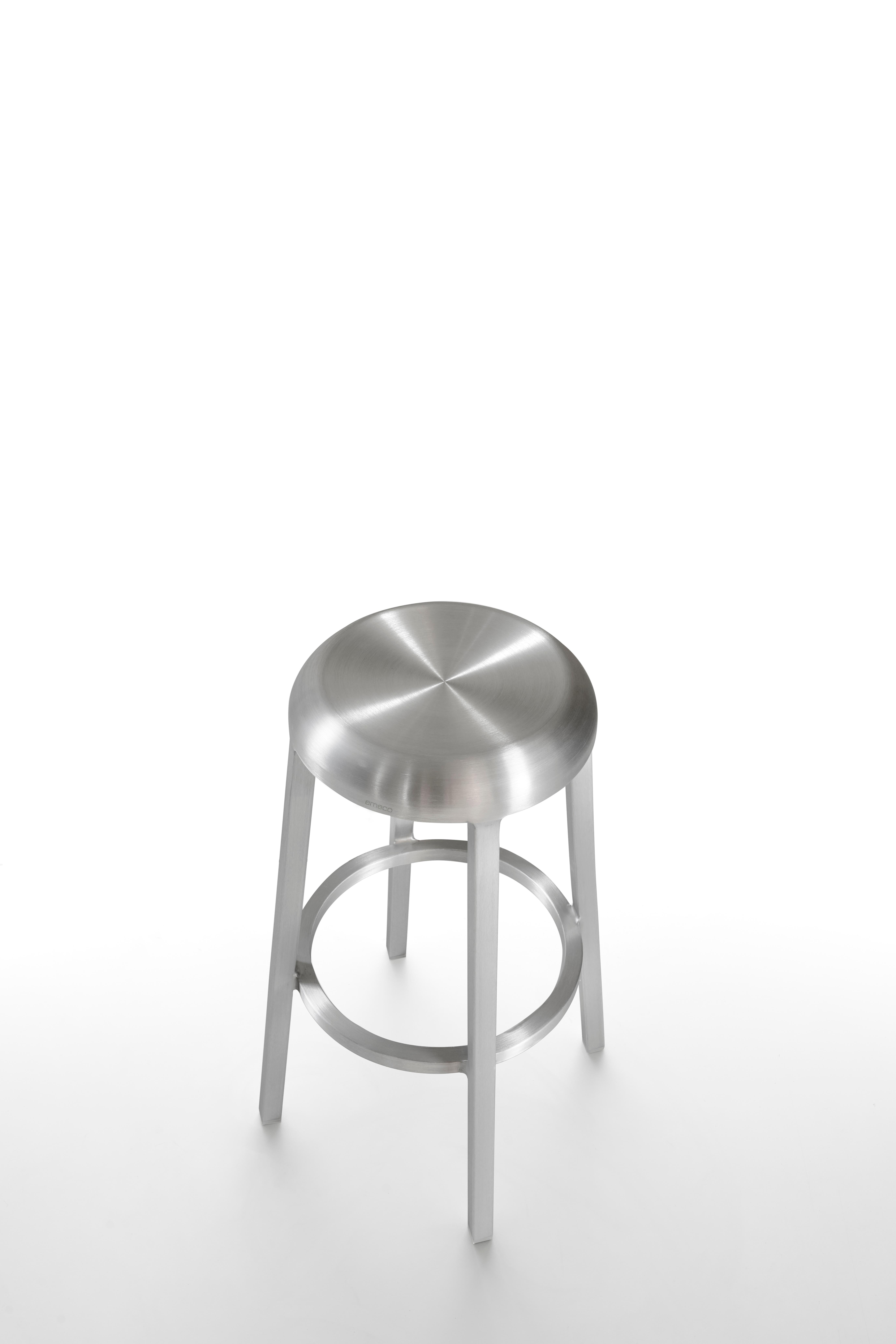 Emeco ZA Barstool in Brushed Finish by Naoto Fukasawa In New Condition For Sale In Hanover, PA