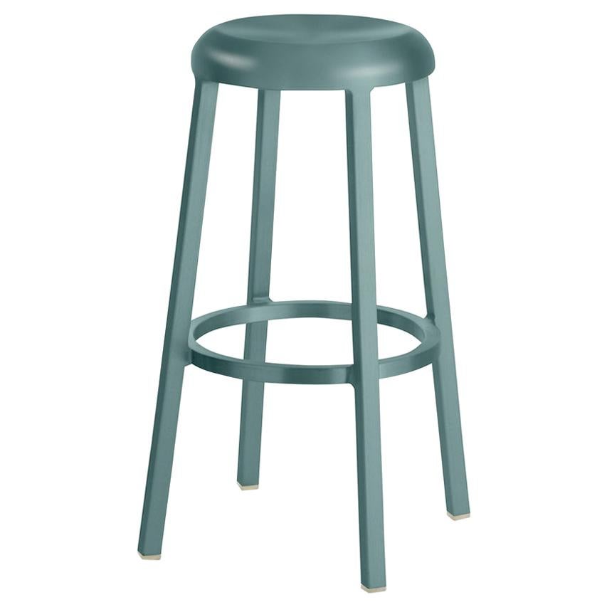 Emeco ZA Barstool in Light Blue Finish by Naoto Fukasawa