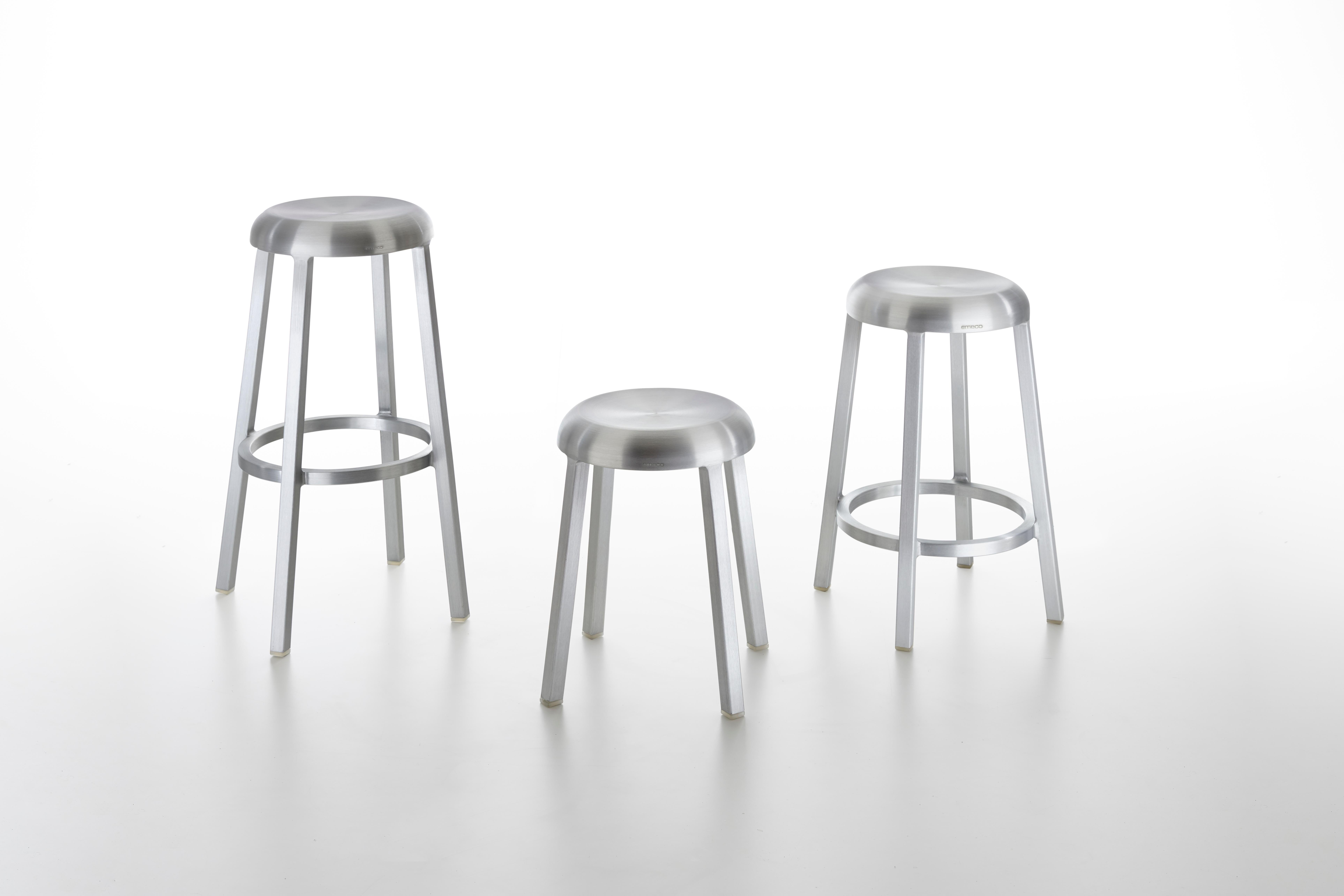 American Emeco ZA Counter Stool in Brushed Finish by Naoto Fukasawa For Sale