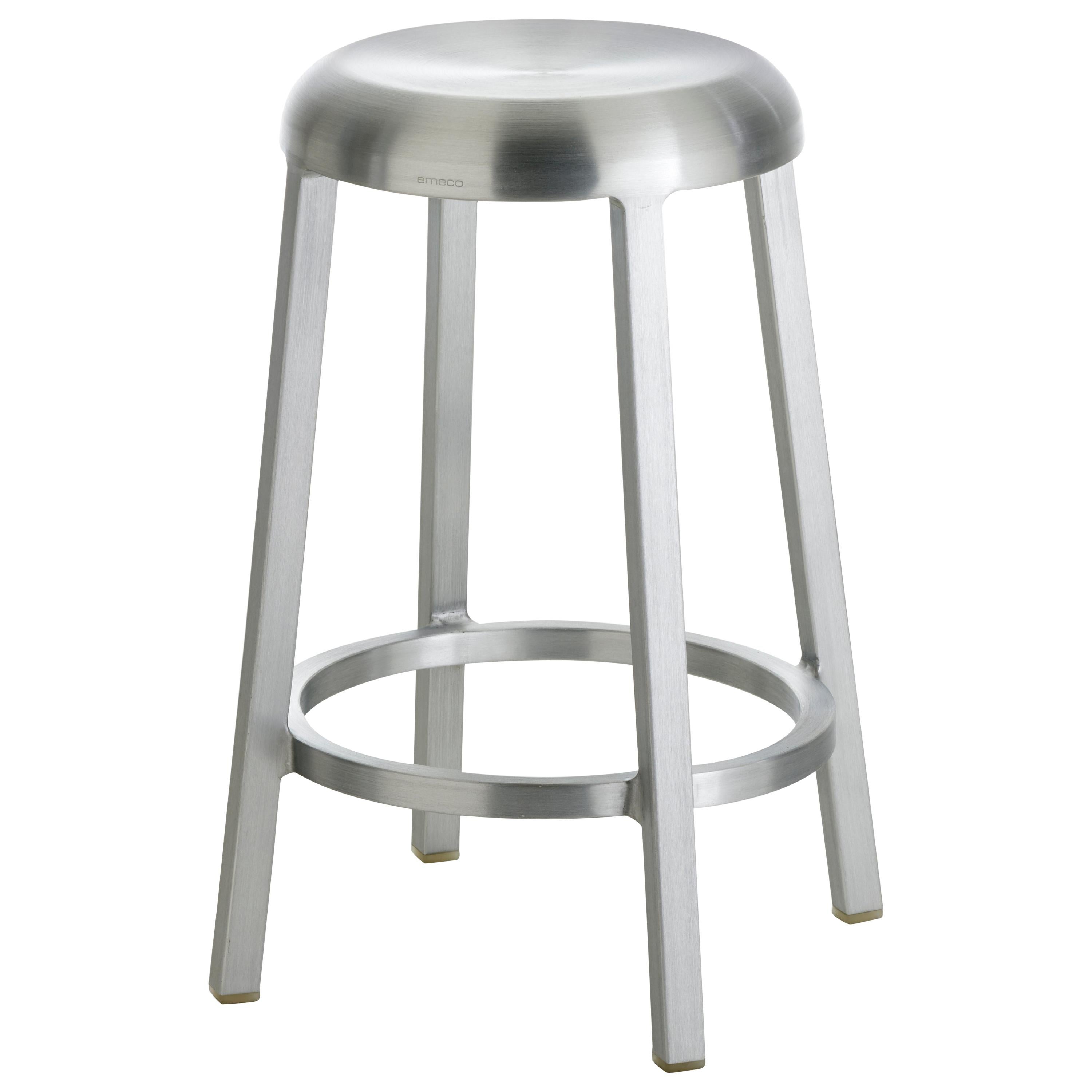 Emeco ZA Counter Stool in Brushed Finish by Naoto Fukasawa