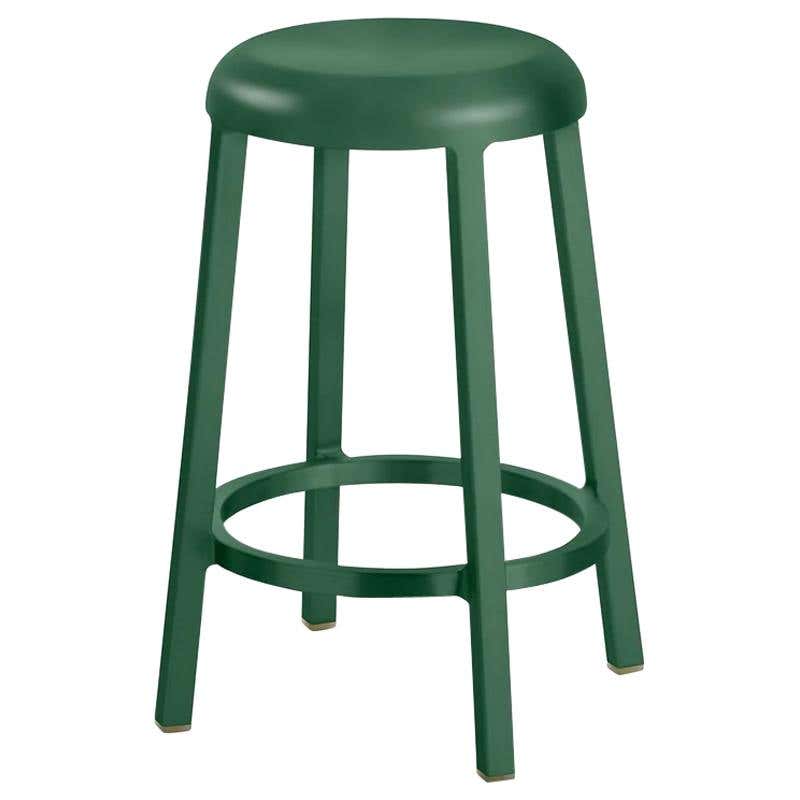 Alto Counter Stool in Tan Leather with Satin Nickel Finish by Powell ...