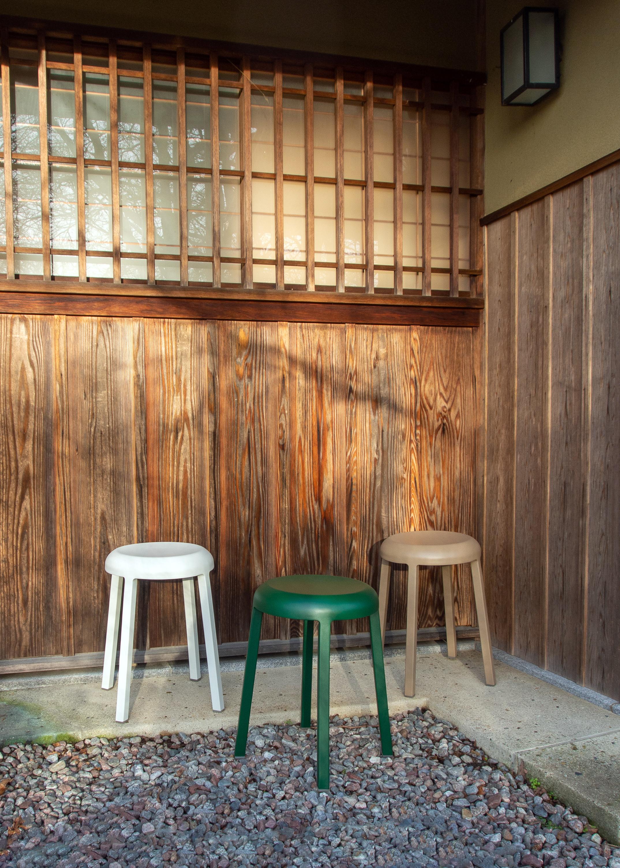 Emeco ZA Small Stool in Green Finish by Naoto Fukasawa For Sale 7