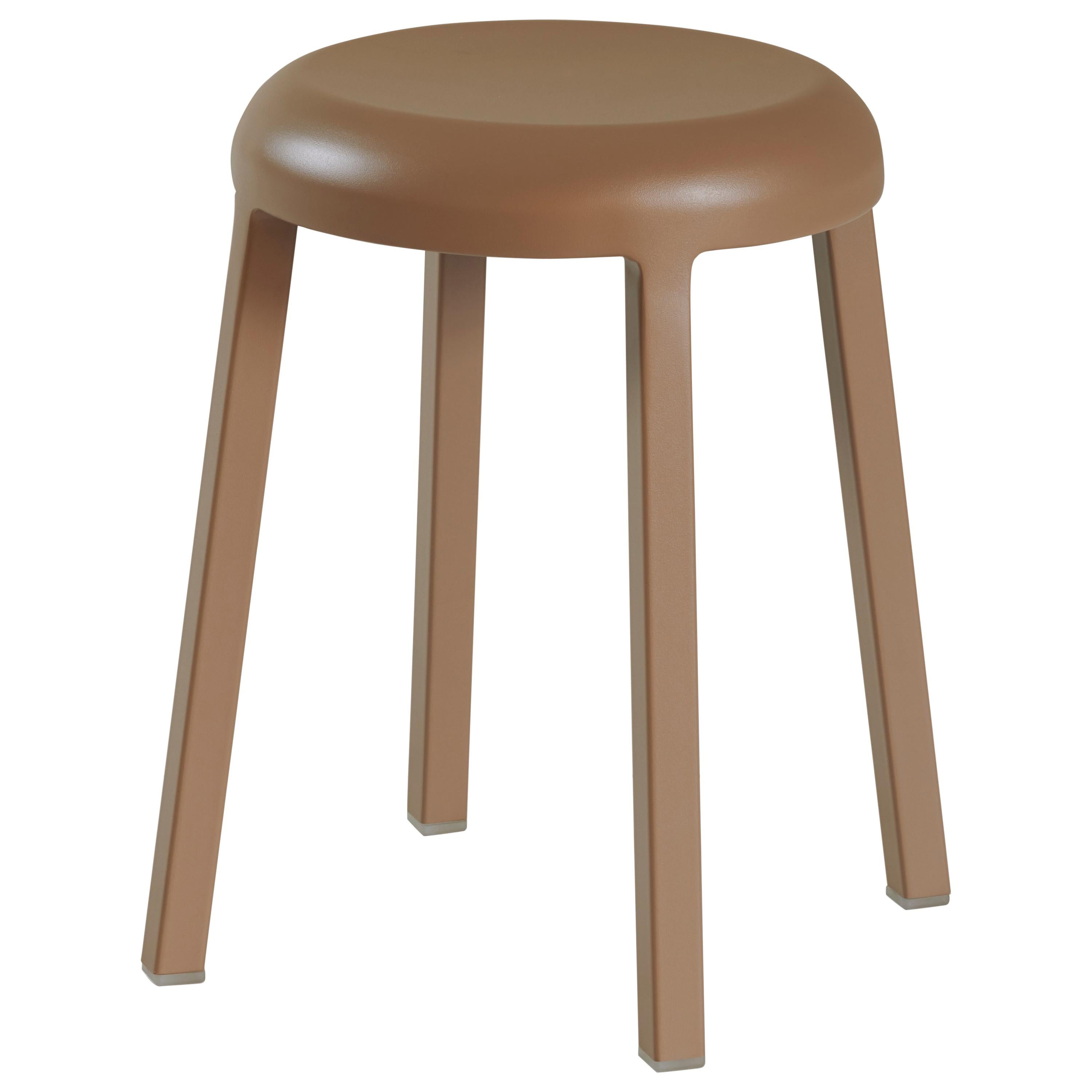 Emeco ZA Small Stool in Sweater Brown Finish by Naoto Fukasawa For Sale