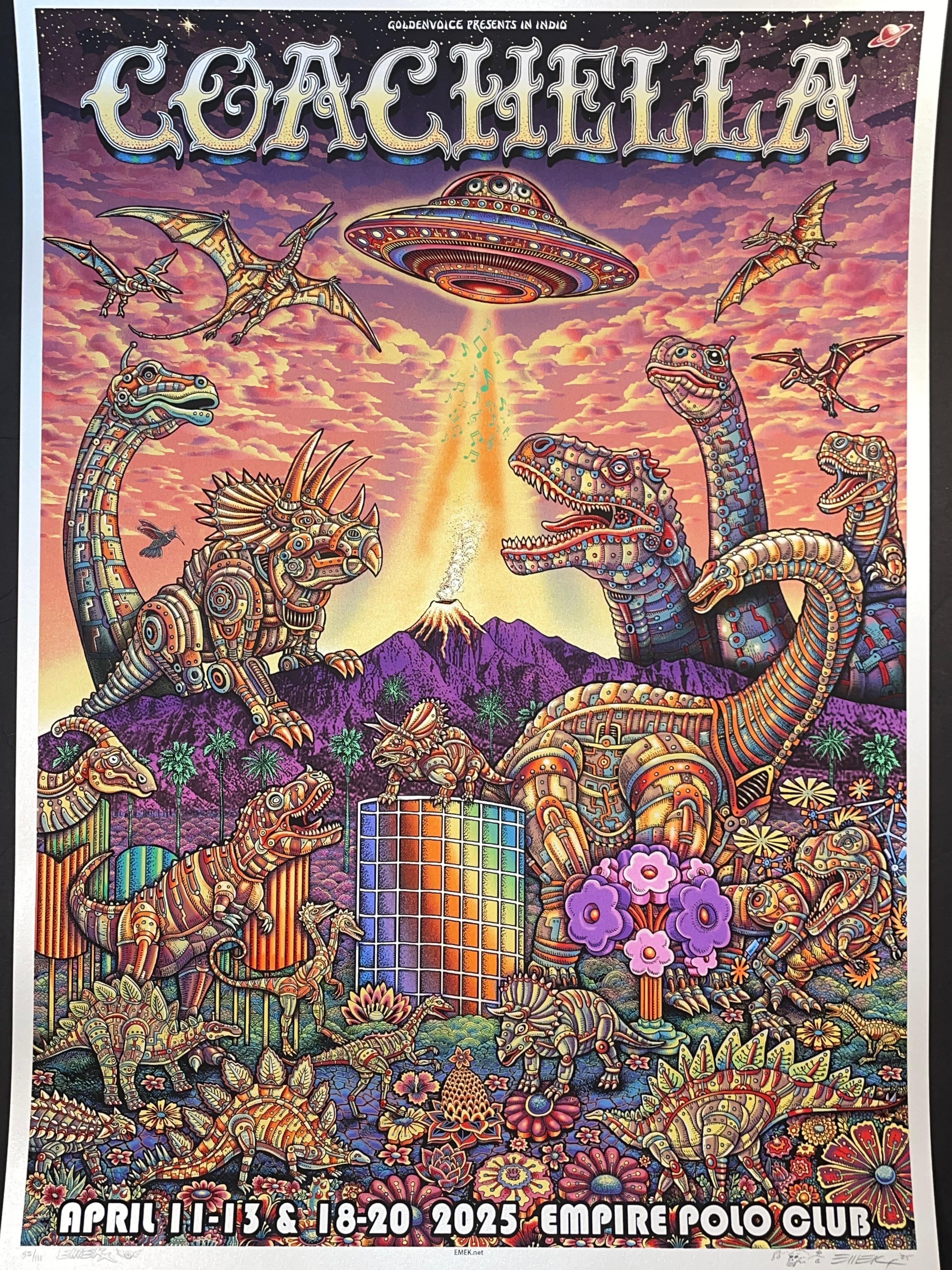 Coachella 2025 EMEK POSTER Print SOLD OUT Artist Edition Signed Numbered Doodled 5
