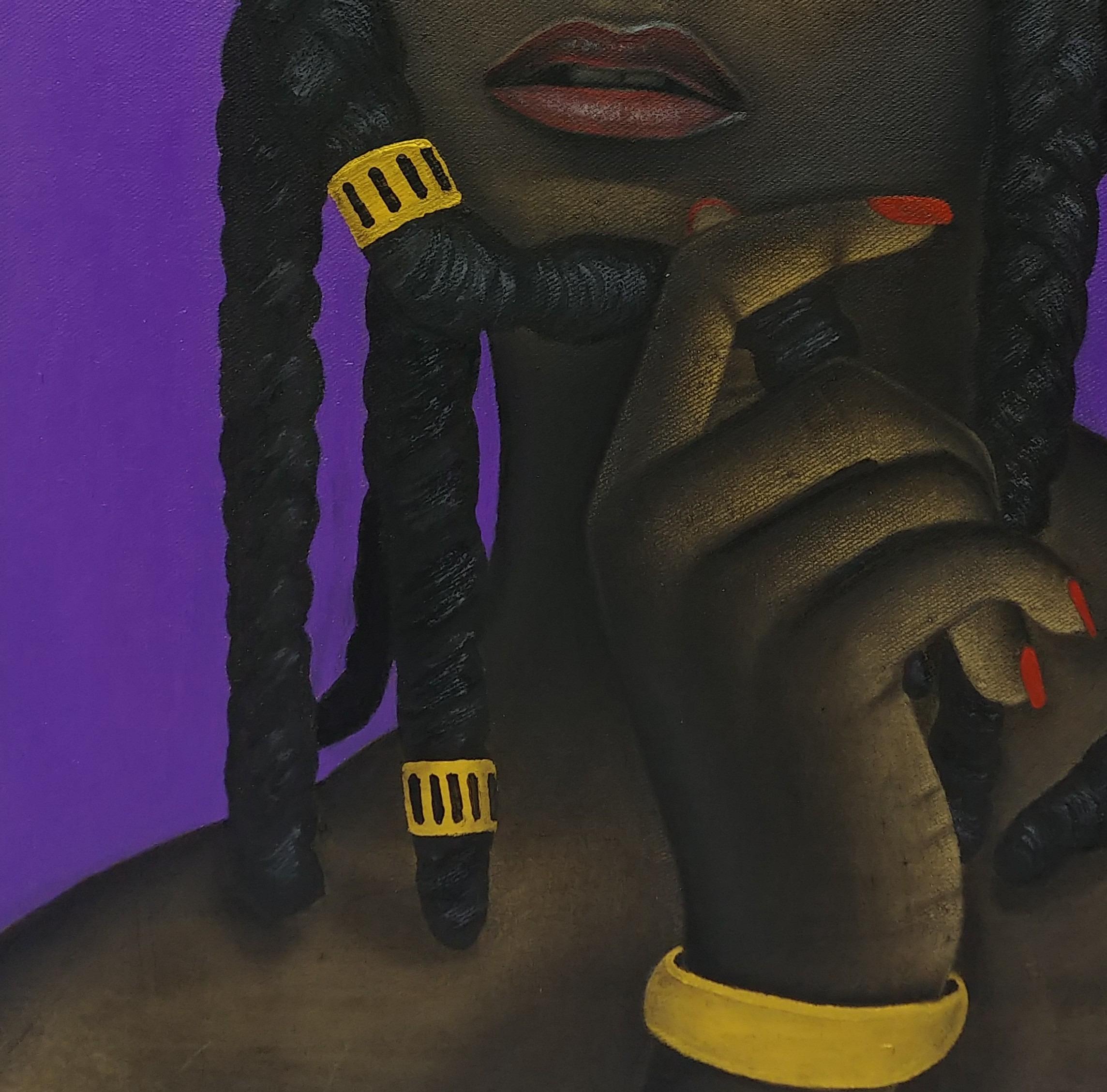 Beauty of Blackness (Olanma) - Realist Painting by Emeka Ndibam