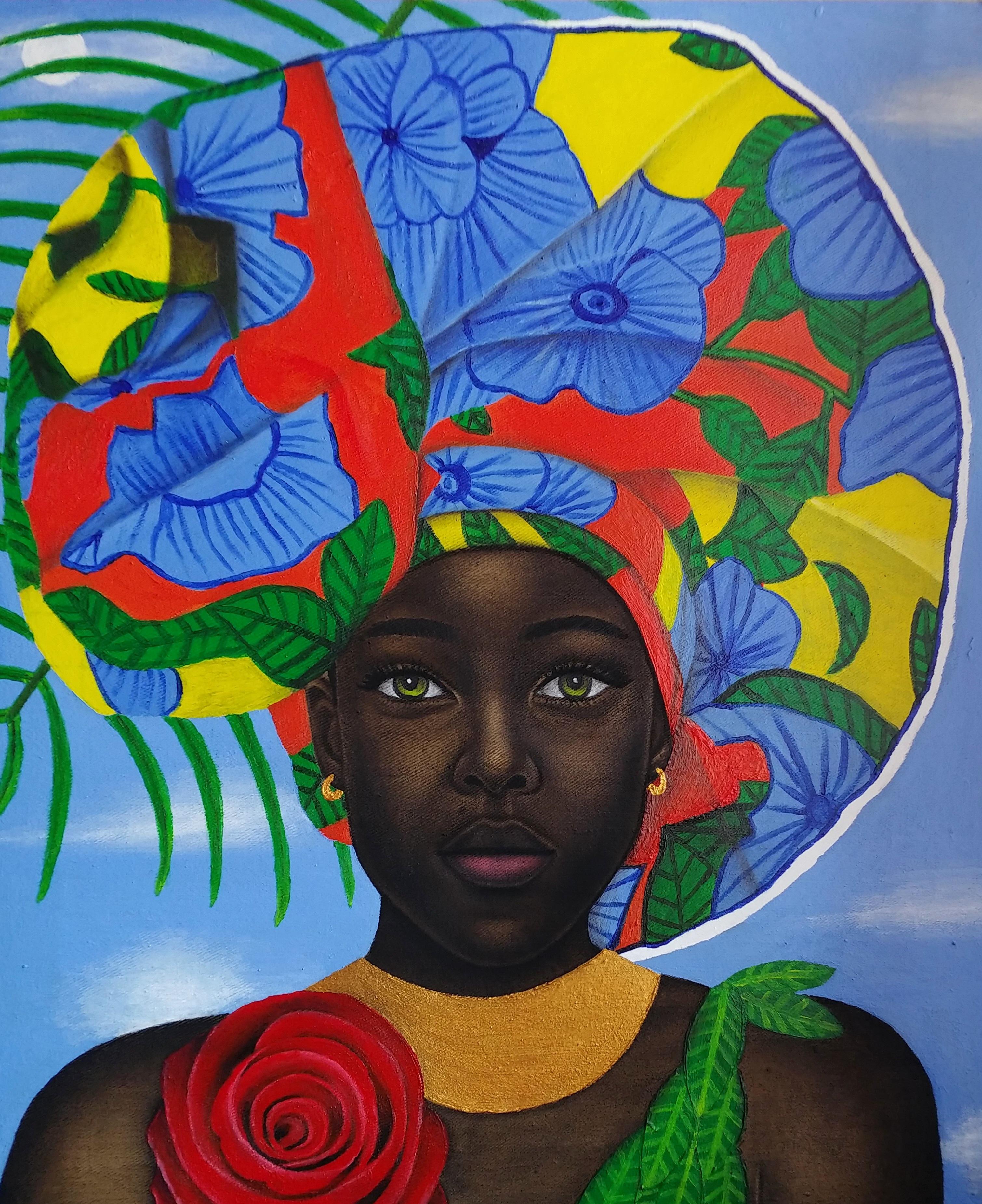 Emeka Ndibam Figurative Painting - Ewaoluwa (The Beauty of God)
