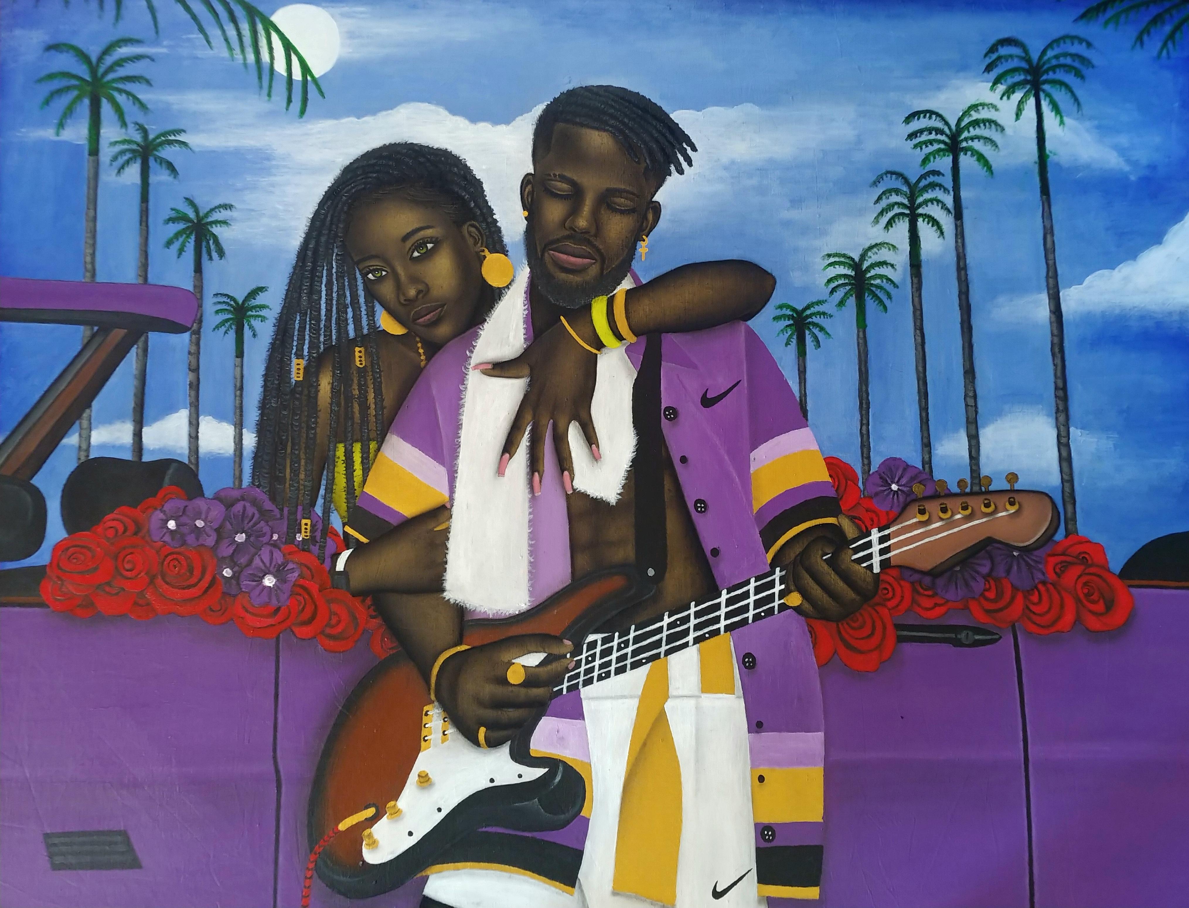 Love and Music - Mixed Media Art by Emeka Ndibam