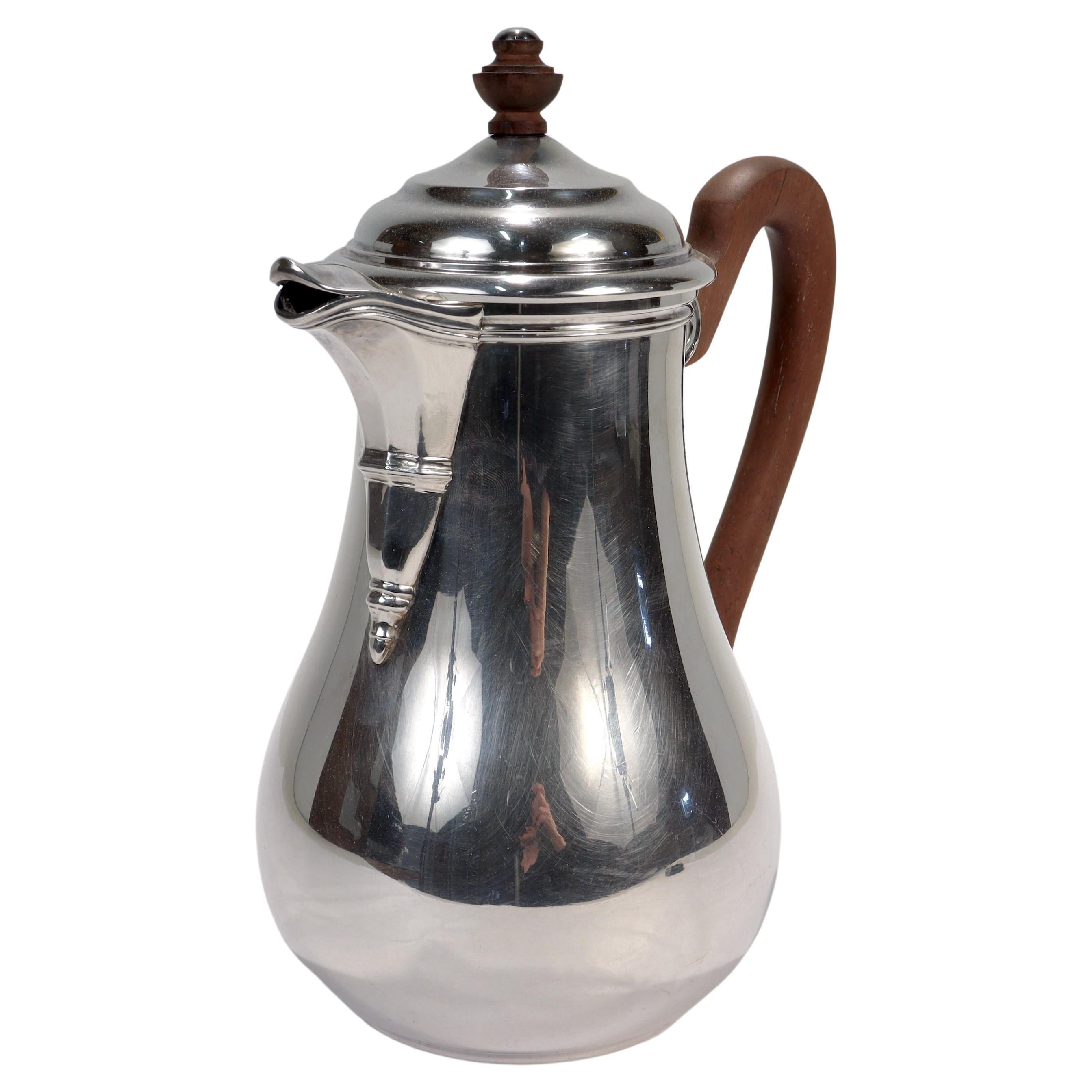 Emelie Puiforcat France French Empire Style Silver Plate Coffee Pot For Sale