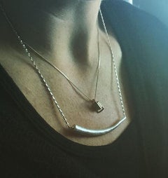 Emer Roberts 18 Karat White Gold Horn Tail Pendant