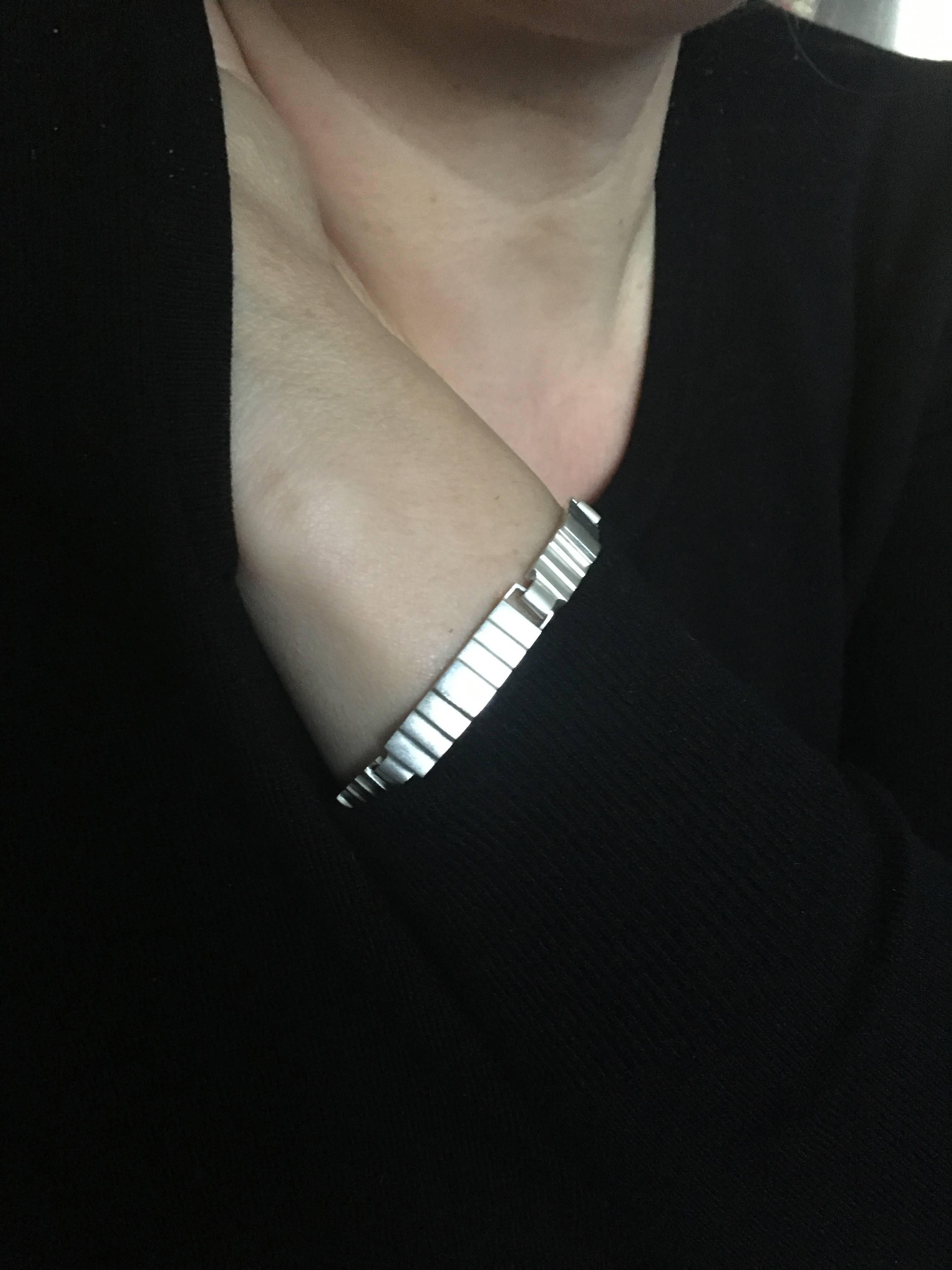 Emer Roberts Modern Sterling Silver Wide Links Bracelet In New Condition For Sale In Dublin, IE