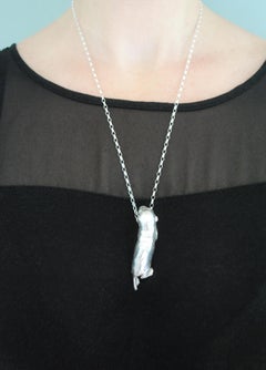 Emer Roberts Sterling Silver Rat Pup Pendant Necklace