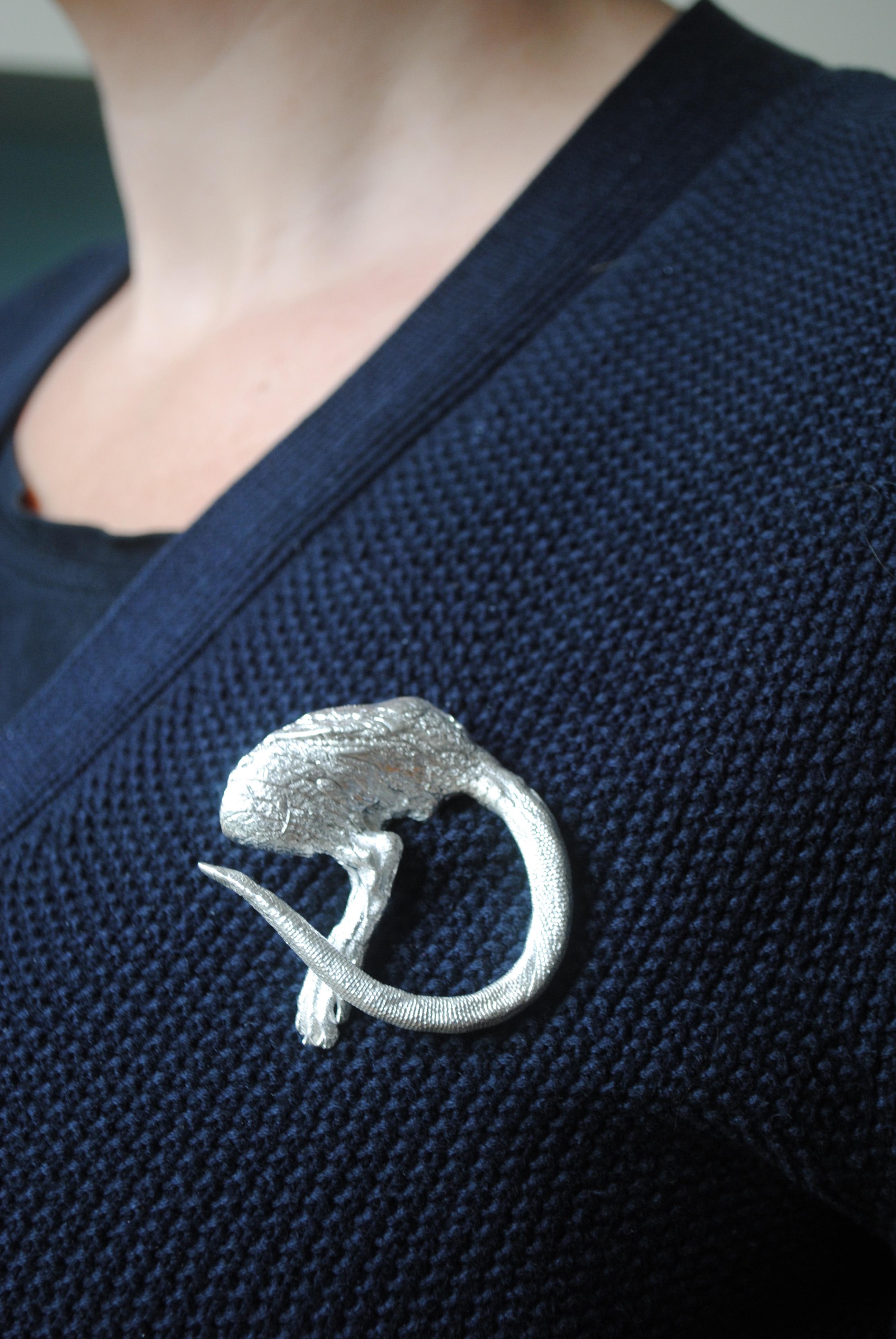 Emer Roberts Sterling Silver Rats Ass Brooch In New Condition For Sale In Dublin, IE