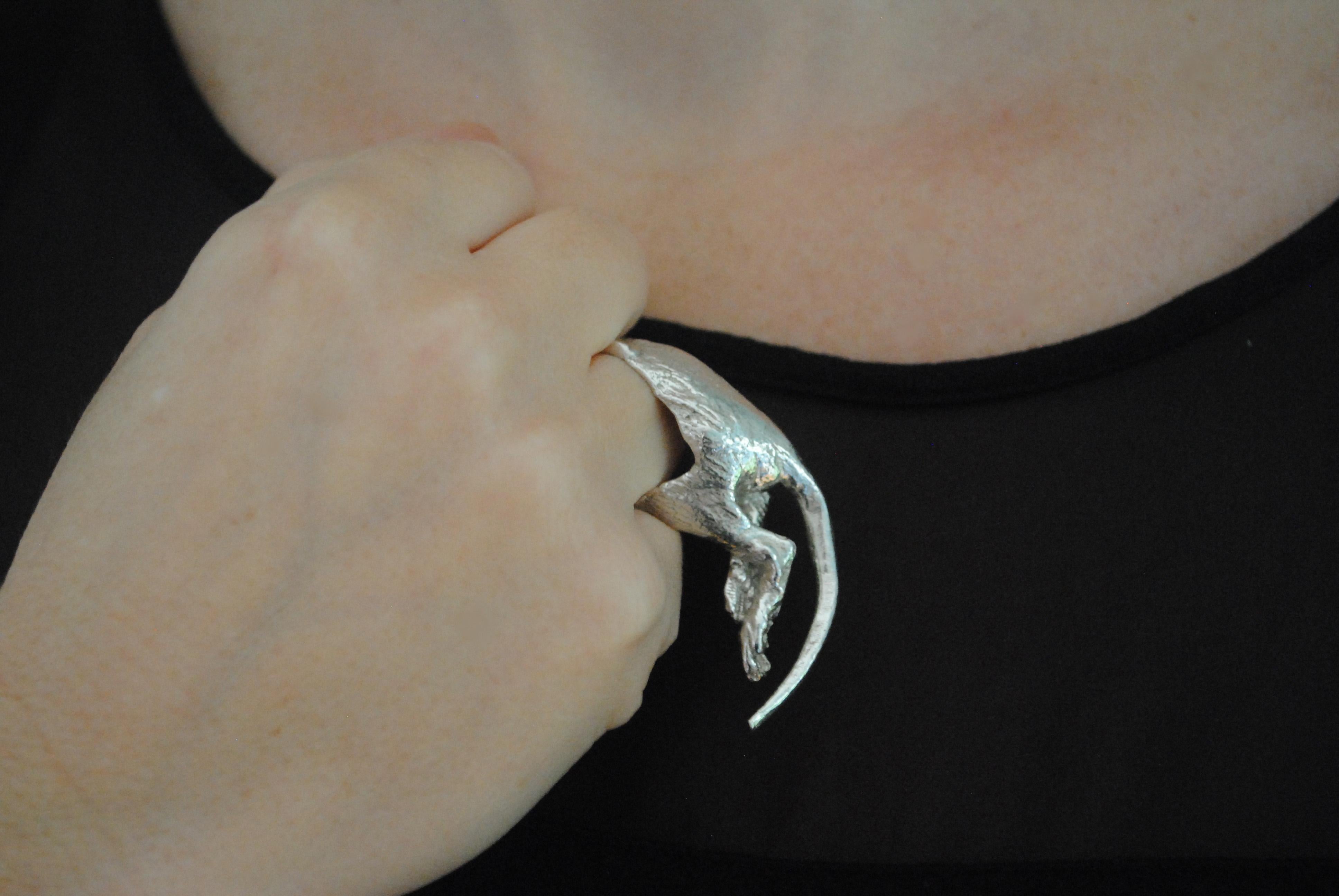 Emer Roberts Sterling Silver Rats Ass Statement Ring In New Condition For Sale In Dublin, IE