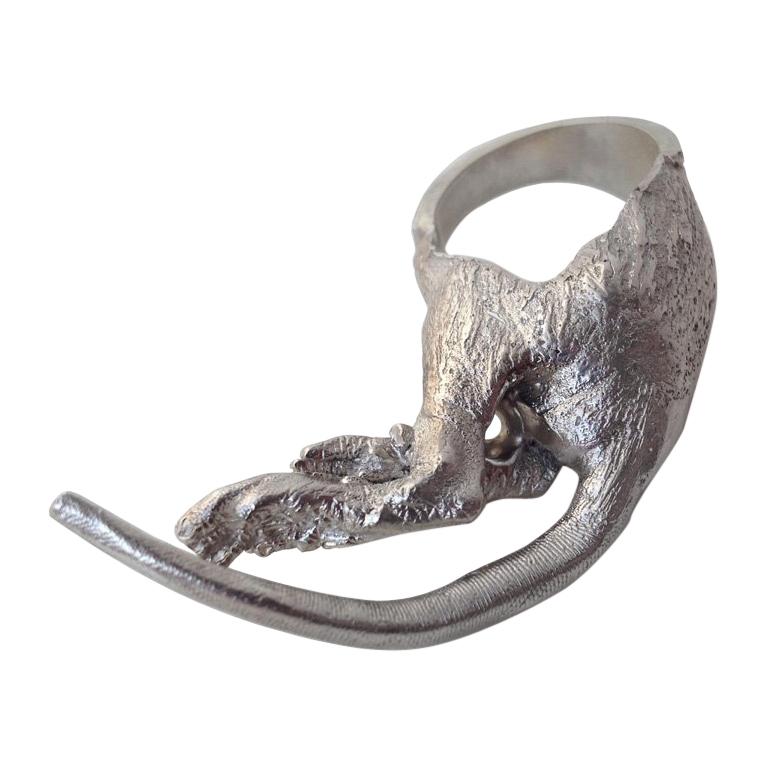Emer Roberts Sterling Silver Rats Ass Statement Ring For Sale