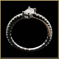 Emerald 1/3 Carat New Bridal Diamond Solitaire Ring in 18 Karat Gold