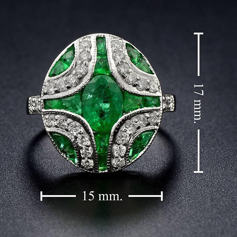 Emerald 1.02 Carat Diamond Cocktail Ring 1