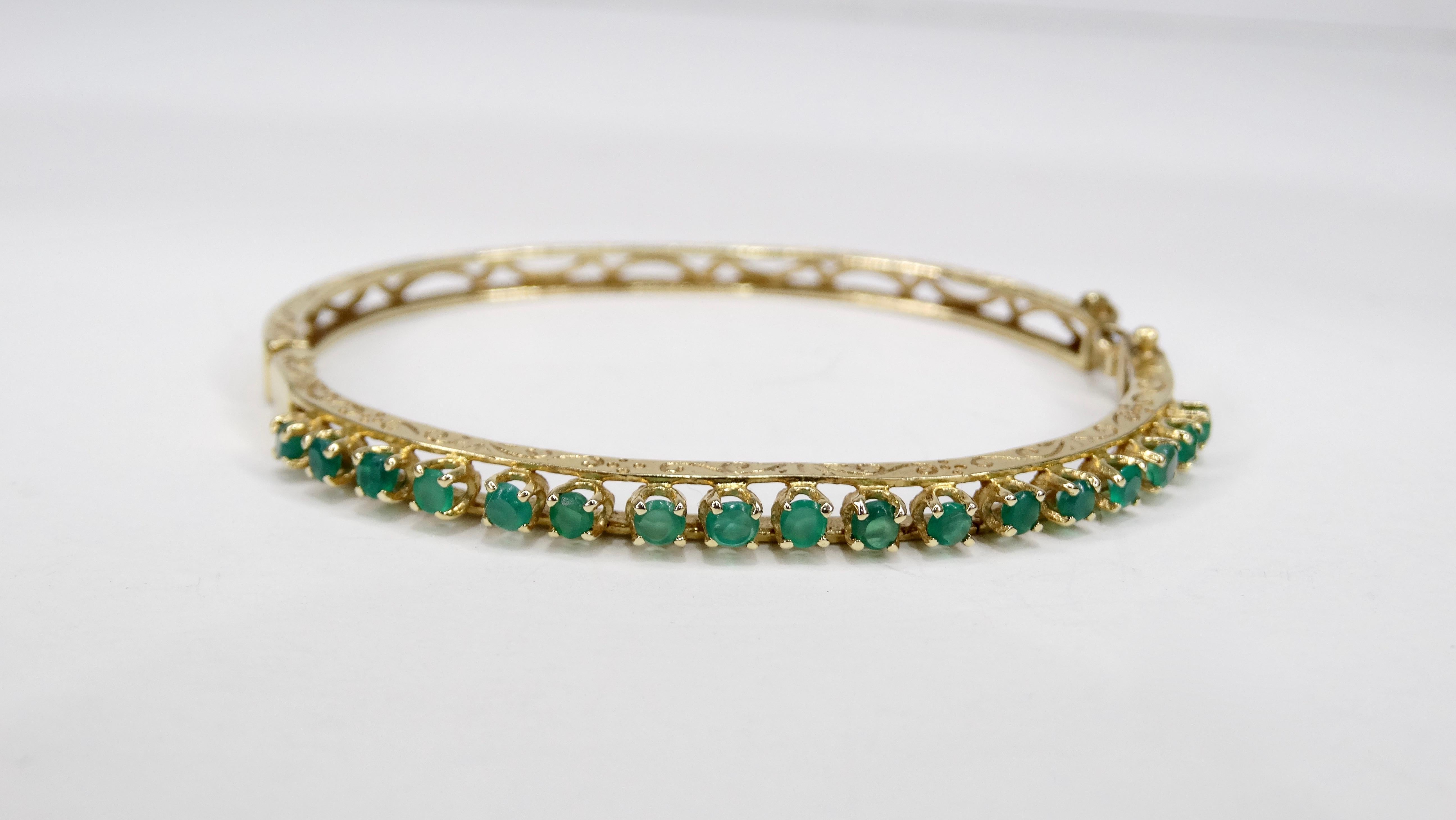 Emerald 14k Gold Bracelet  In Good Condition In Scottsdale, AZ