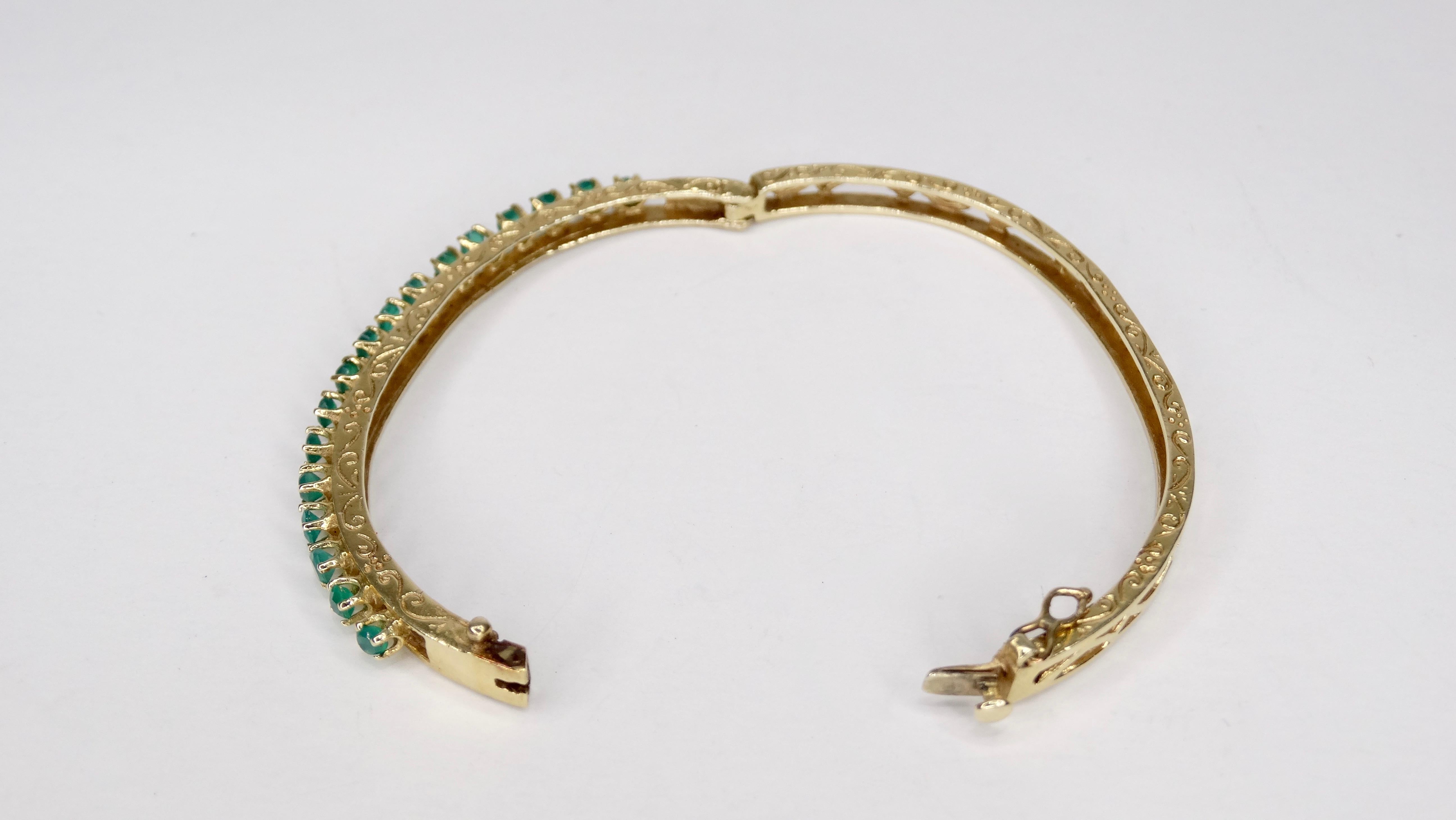 Women's or Men's Emerald 14k Gold Bracelet 