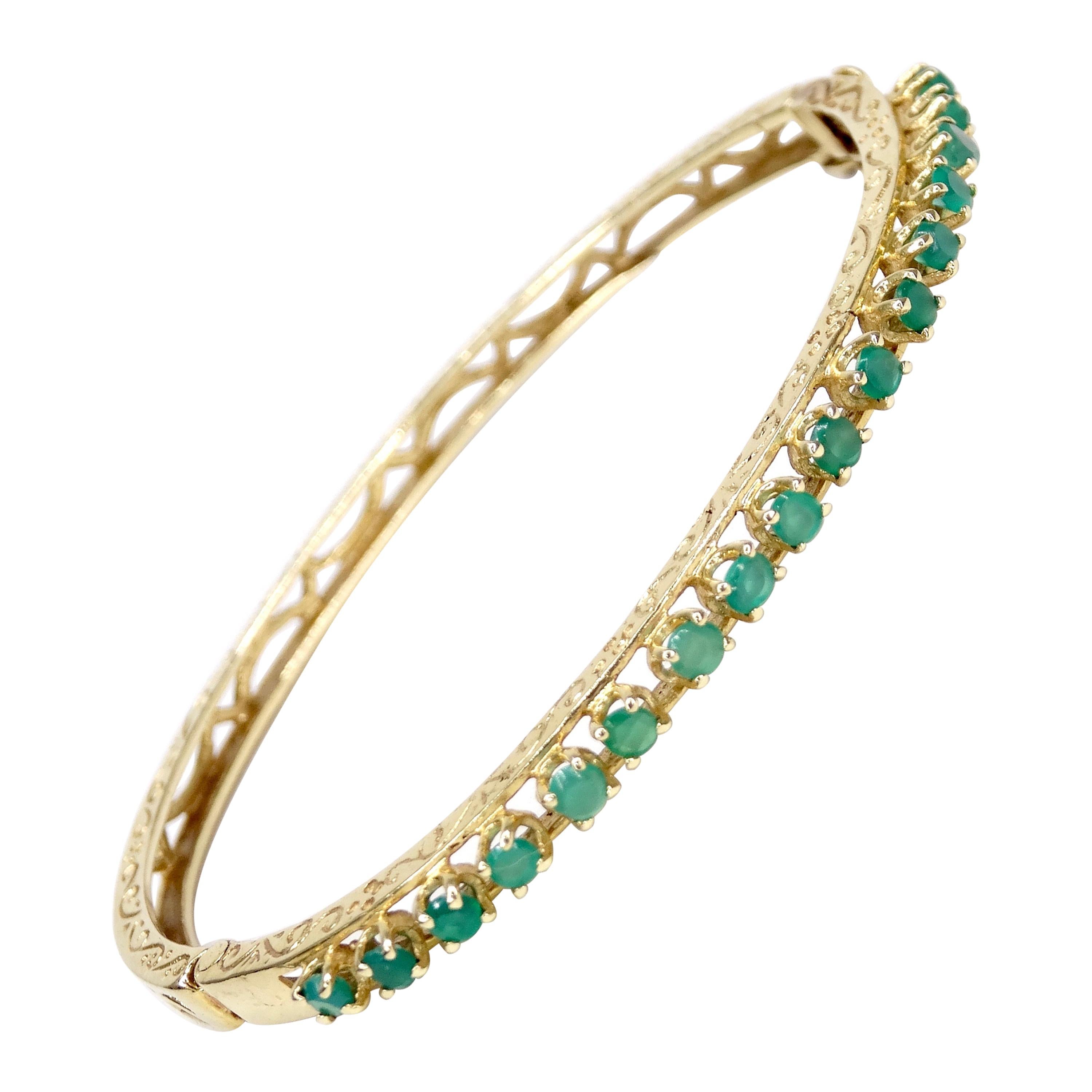 Emerald 14k Gold Bracelet 