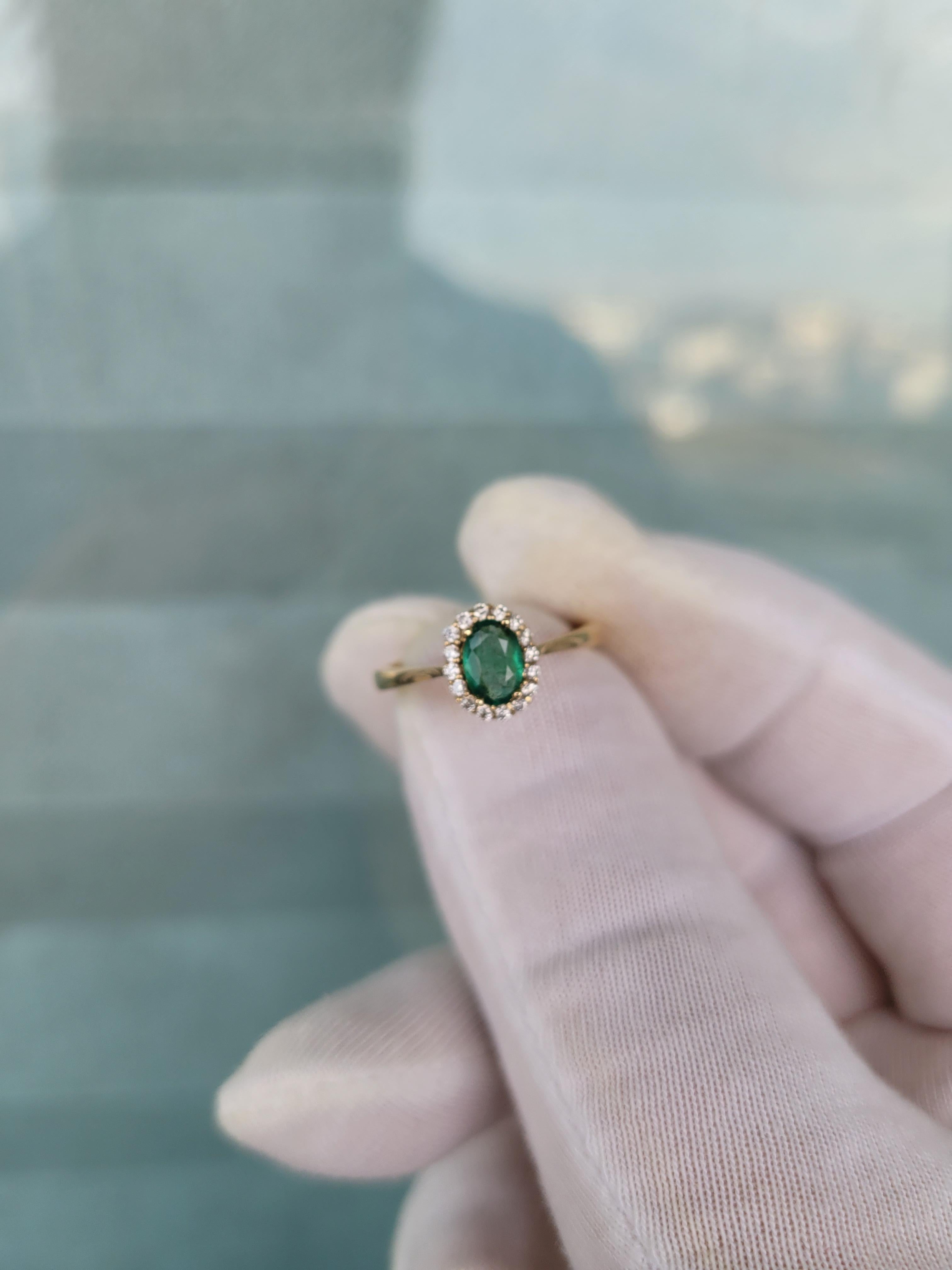 For Sale:  Emerald 14k gold ring 8