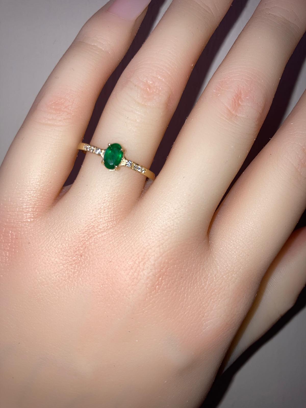 For Sale:  Emerald 14k gold ring 11