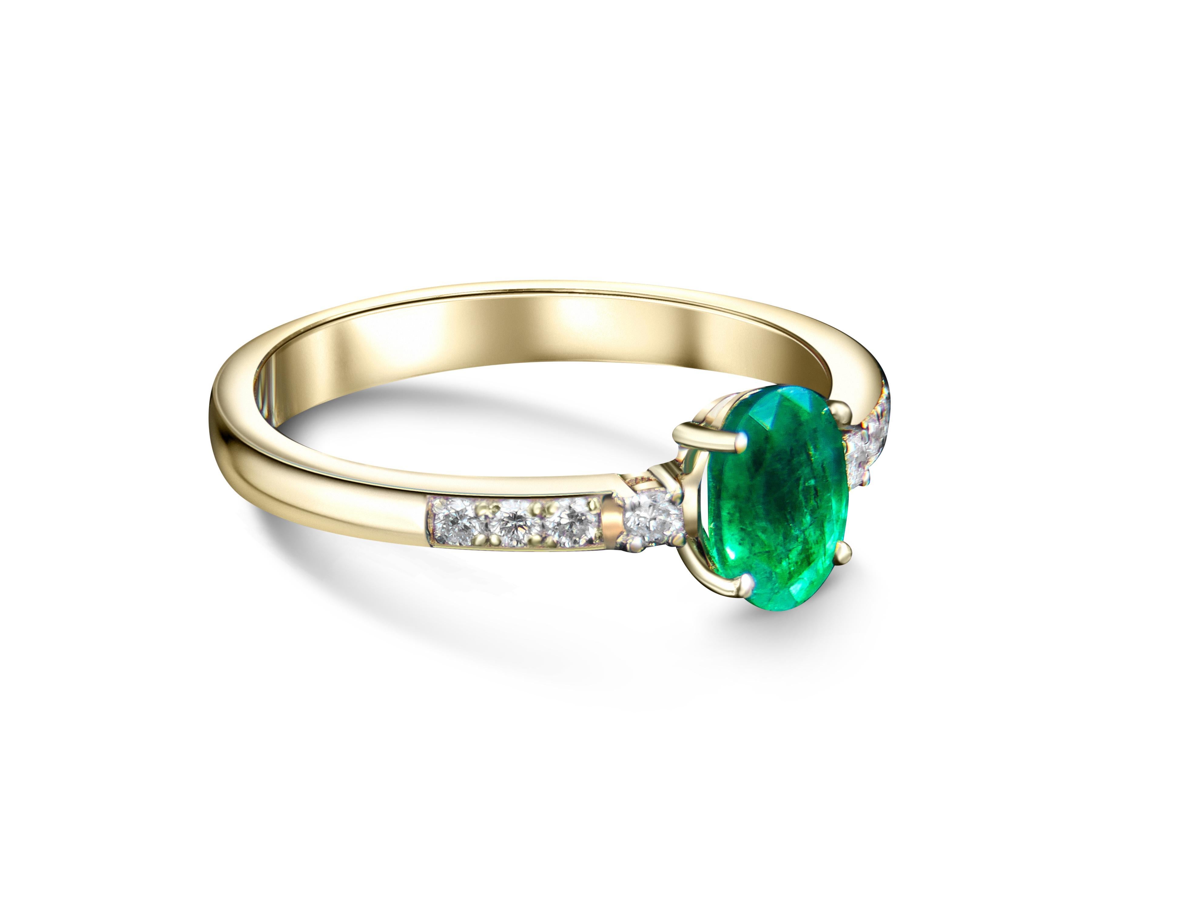 For Sale:  Emerald 14k gold ring 2