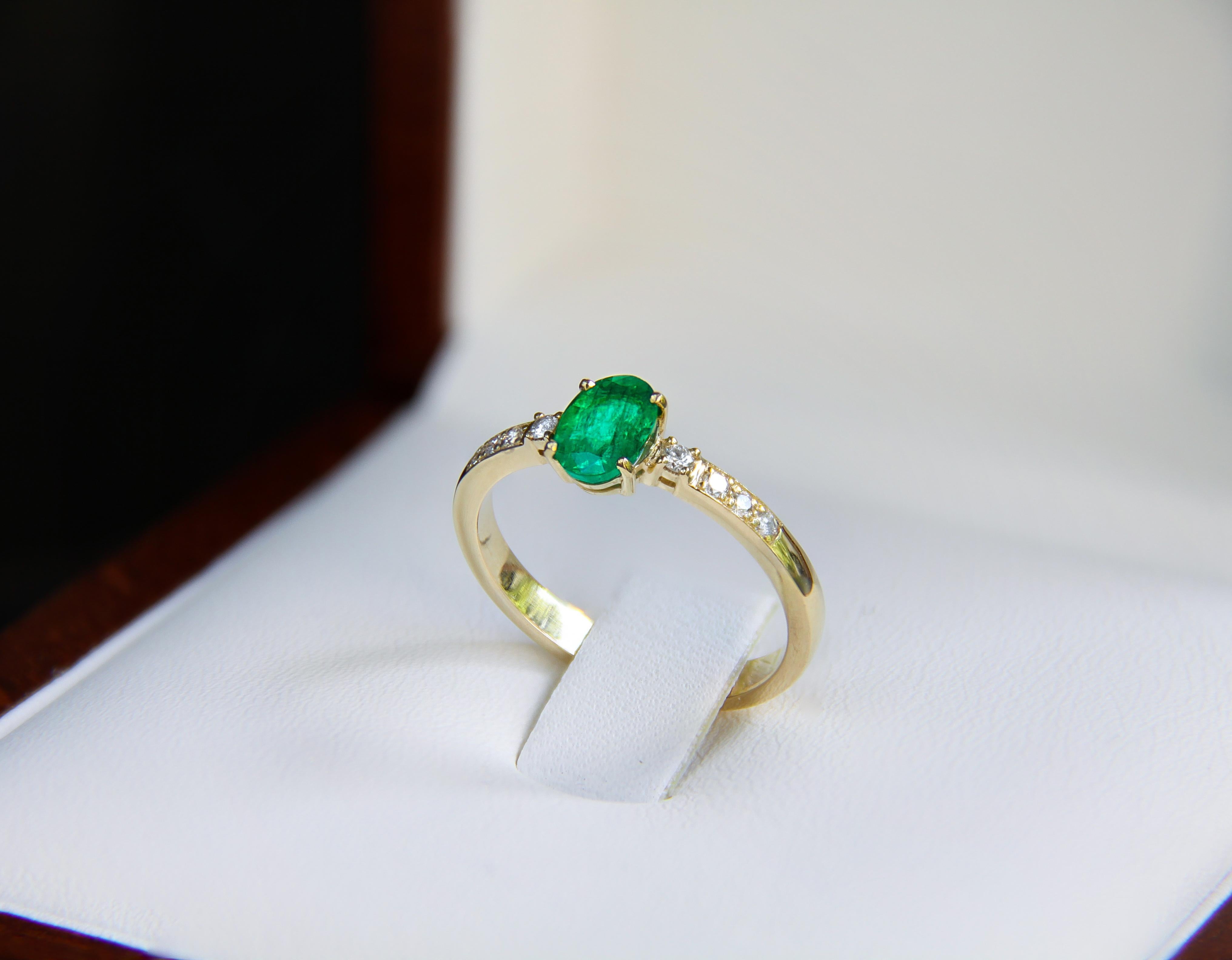 For Sale:  Emerald 14k gold ring 6