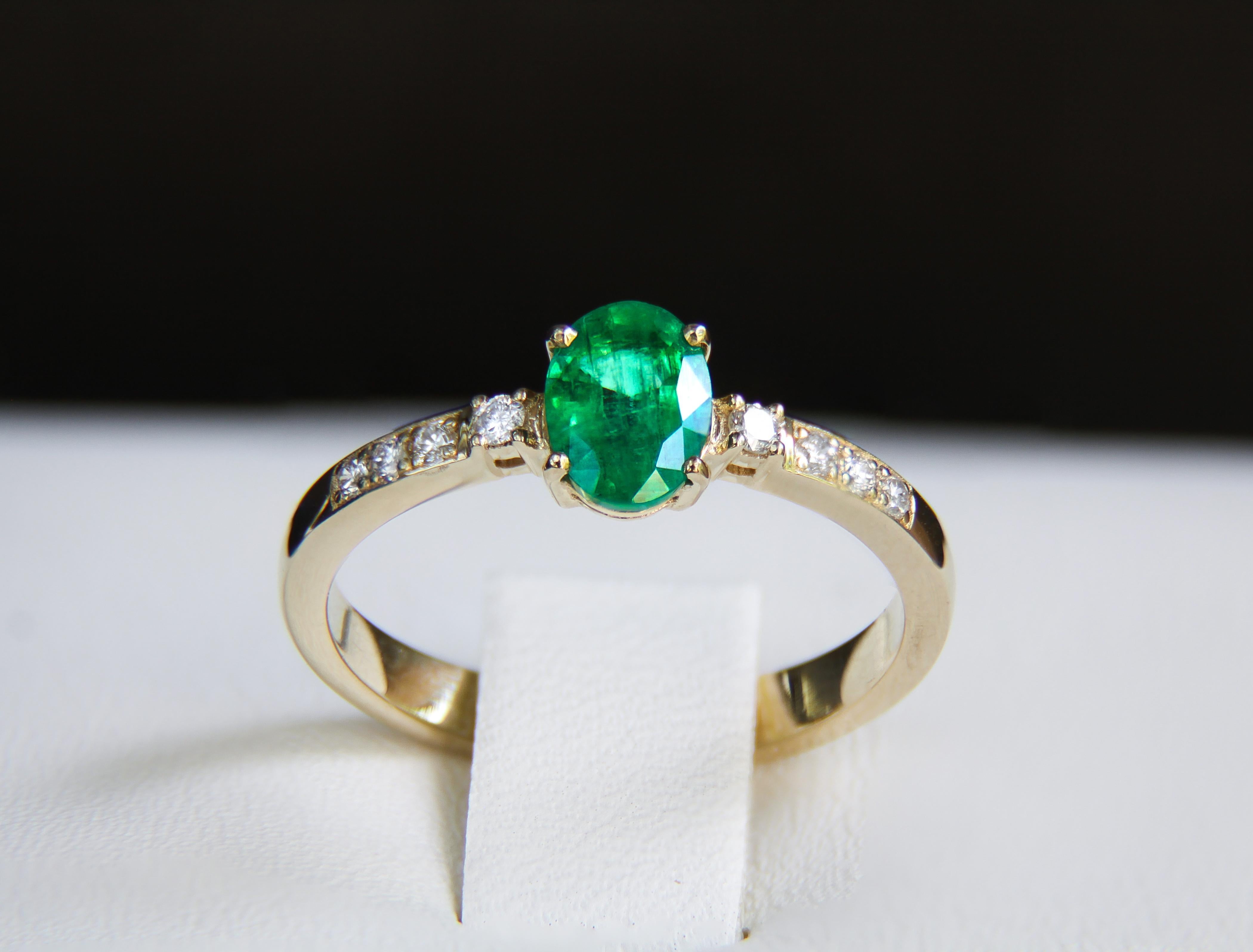 For Sale:  Emerald 14k gold ring 7