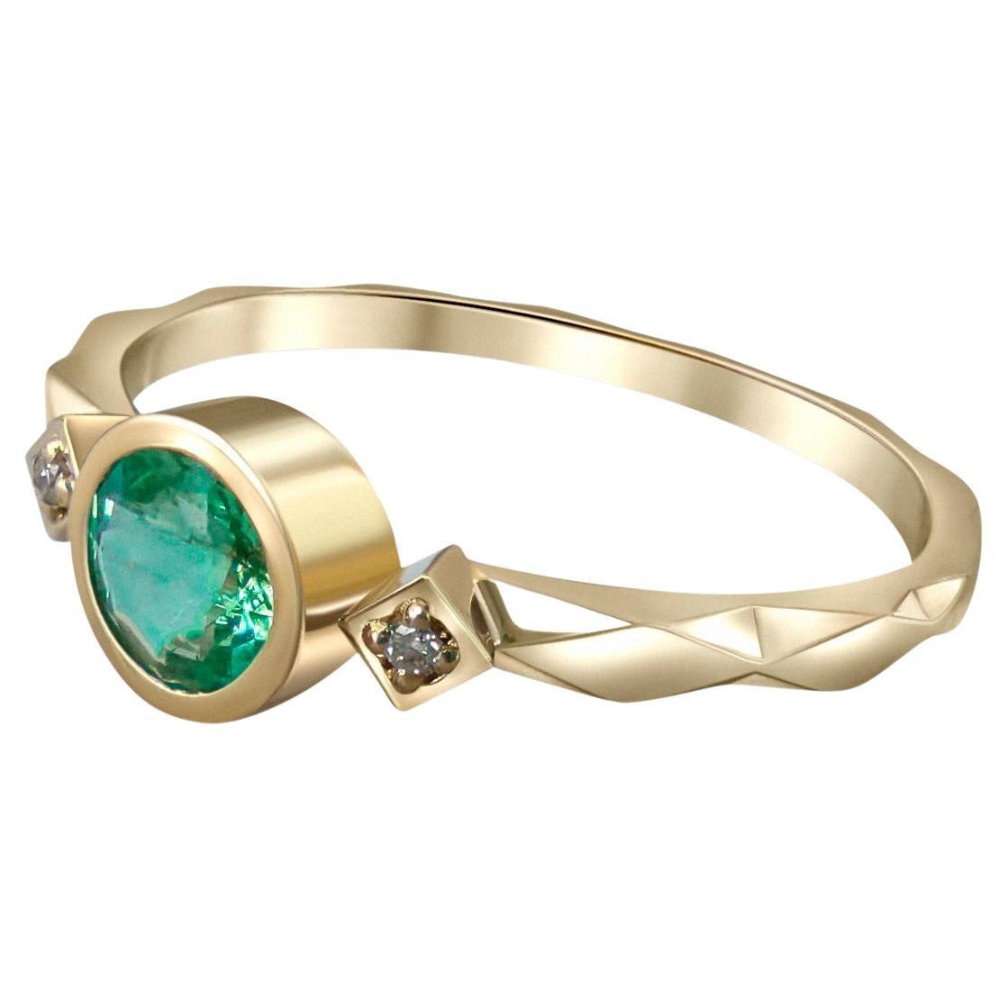 Smaragd 14k Gold Ring. 