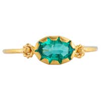 Customizable Emerald Stackable 2mm Band 14K Gold May Birthstone Stack ...