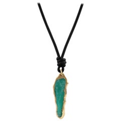 Emerald ‘35.40 Carat’ and 18 Karat Yellow Gold Necklace