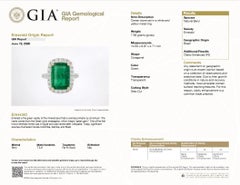 Emerald 5.32ct and Diamond Ring 18k White Gold GIA Certified