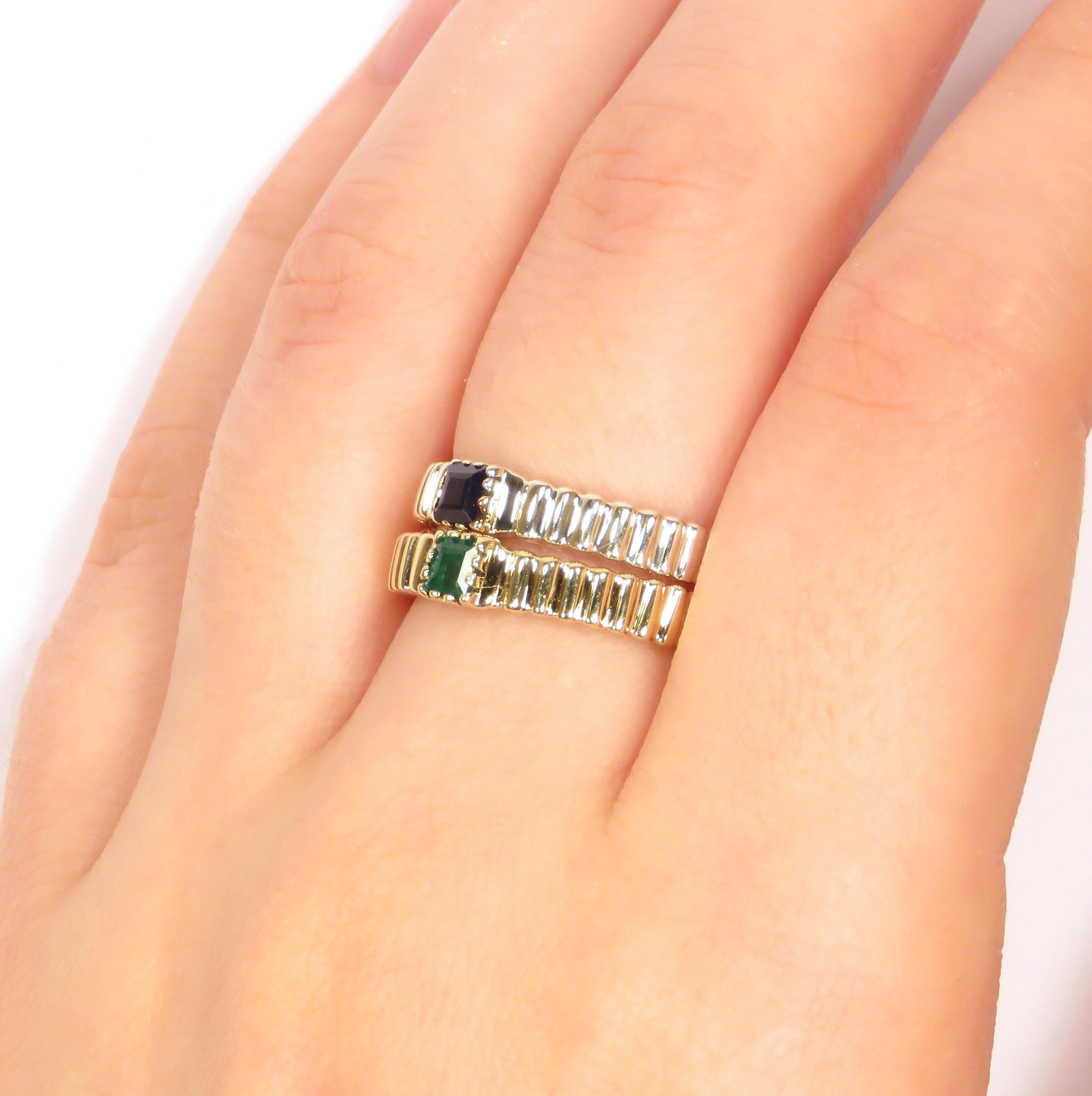 Bague en or jaune 9 carats fabriquée à la main en Italie en vente 2