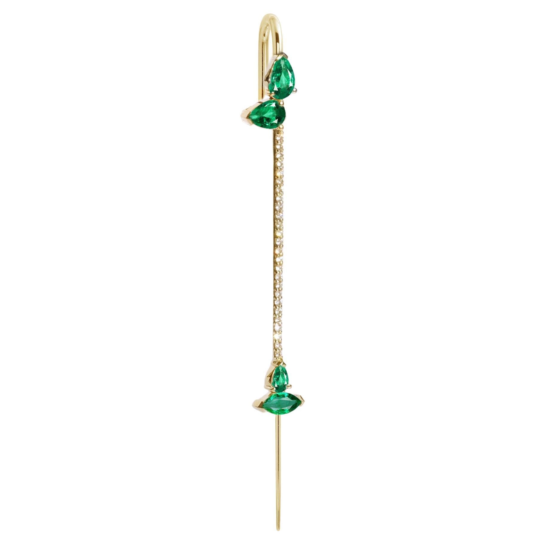 Emerald Allora Ear Pin  For Sale