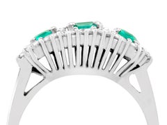 Vintage Italian Emerald and 1.02 Carat Diamond White Gold Cluster Ring