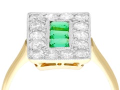 Emerald and 1.33 Carat Diamond Yellow Gold Cocktail Ring