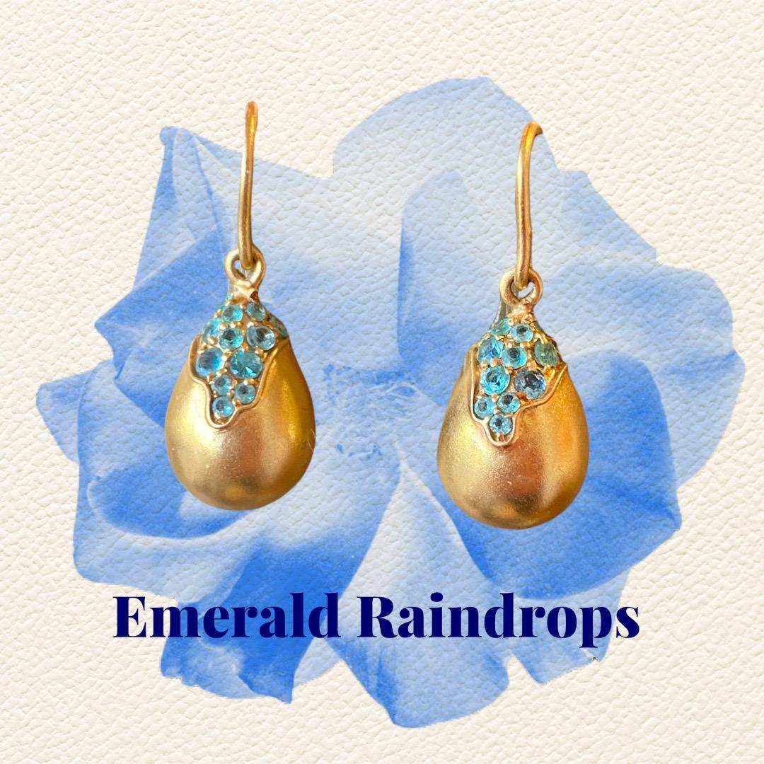 De las mujeres Pendientes de esmeralda y oro de 18 quilates de Lauren Harper en venta