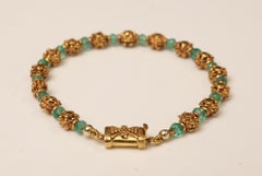 Emerald and 22 Karat Gold Beaded Bracelet by Deborah Lockhart Phillips
