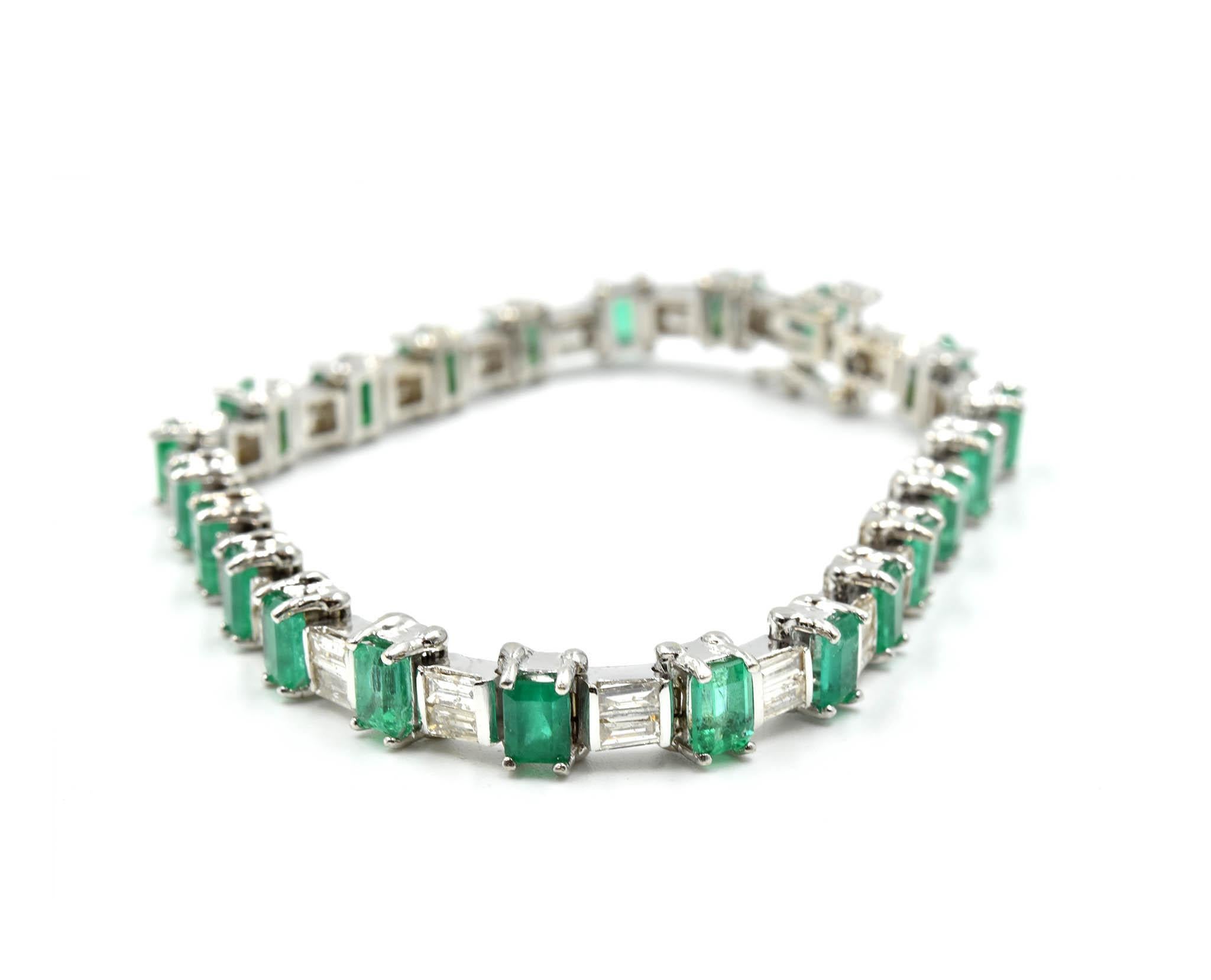 emerald baguette bracelet