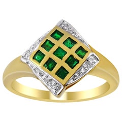 Emerald and Diamond 14 Karat Ladies Ring Emerald and Diamond 14 Karat Ladies Ring
