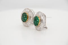 Ohrring aus 18 Karat Gold mit Smaragd und Diamant