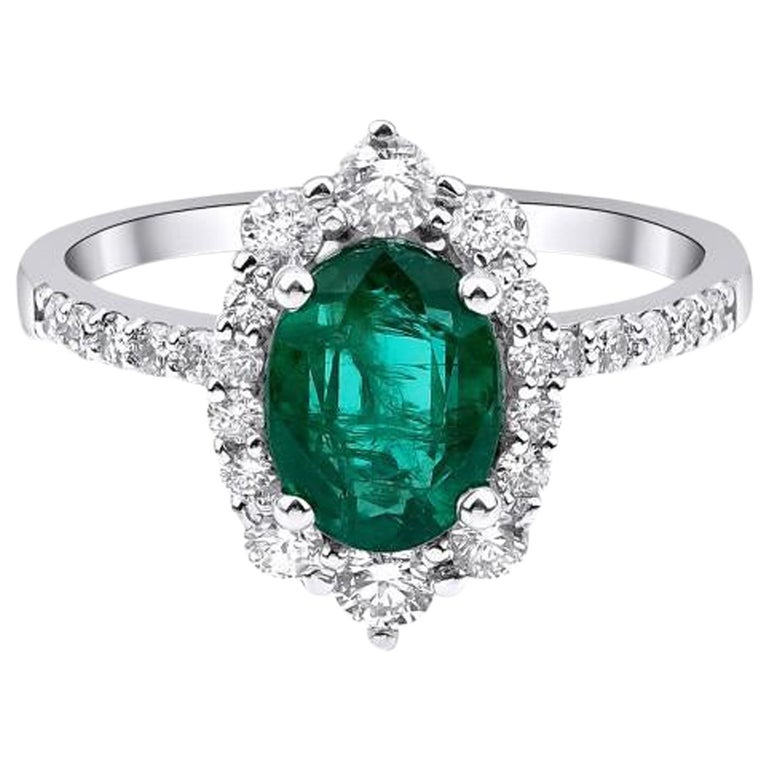 Bague émeraude en forme de marquise, bague de fiançailles artisanale colombienne naturelle de 1 carat, anneau fin en or 14 carats de 1,5 mm. - Canada
