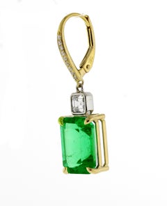 Smaragd und Diamant A.G.L. zertifizierte Tropfenohrringe